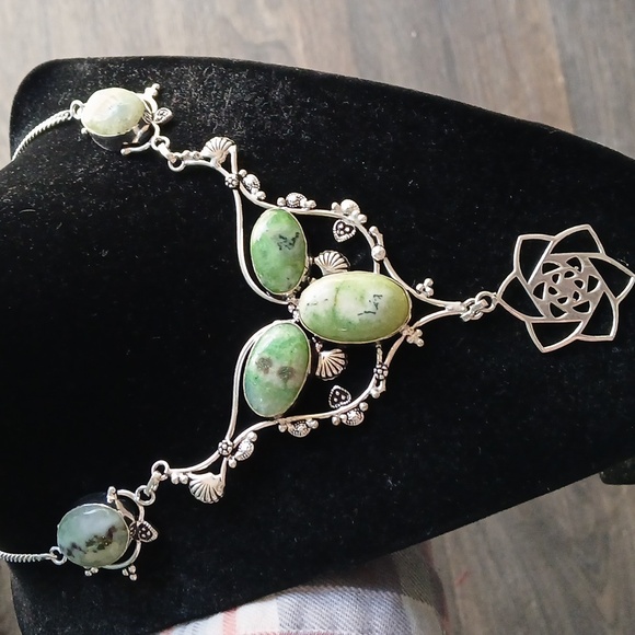 New Solar Quartz Agate Silver Necklace. - Picture 1 of 12